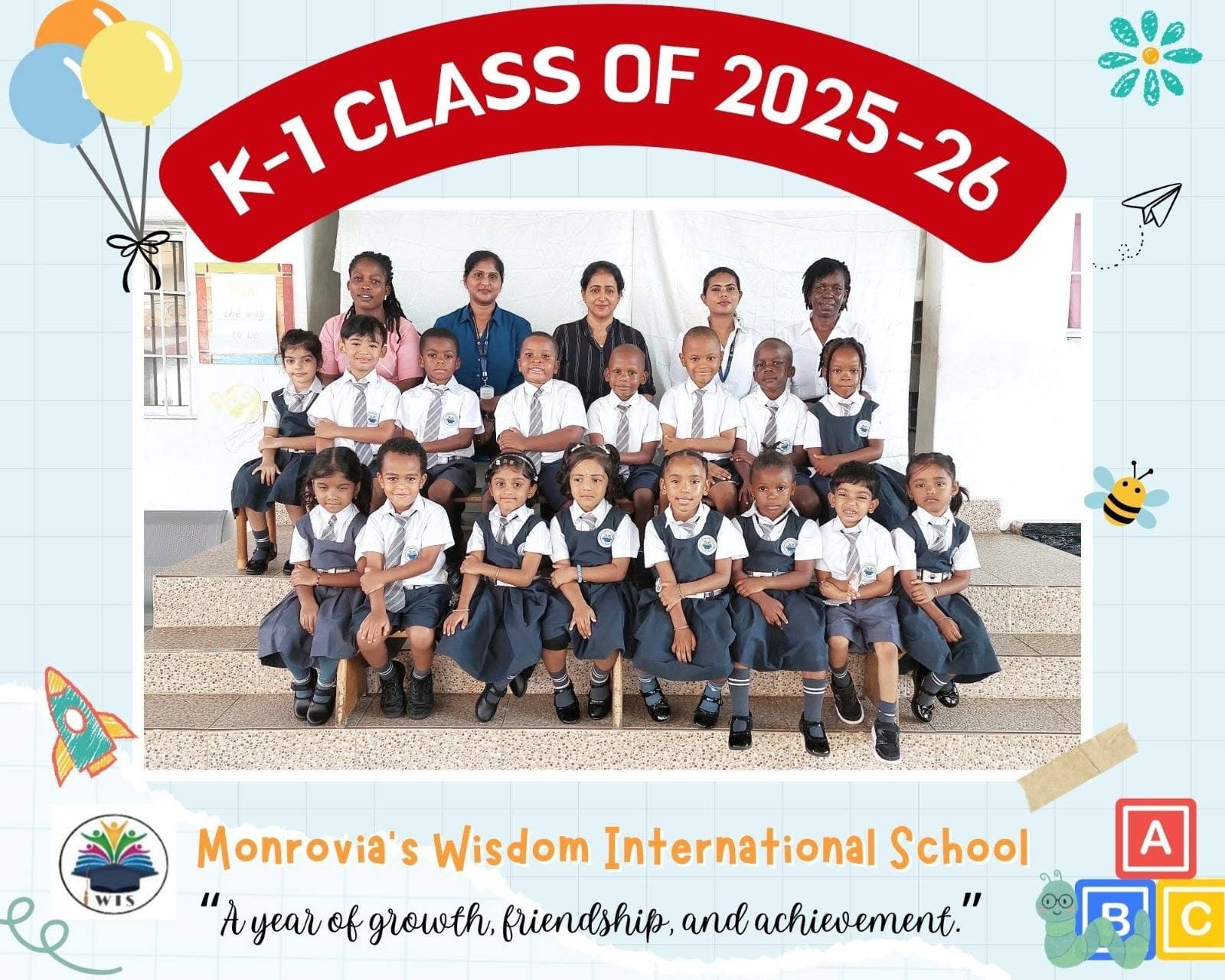 Kindergarten students learning at Wisdom International School Monrovia